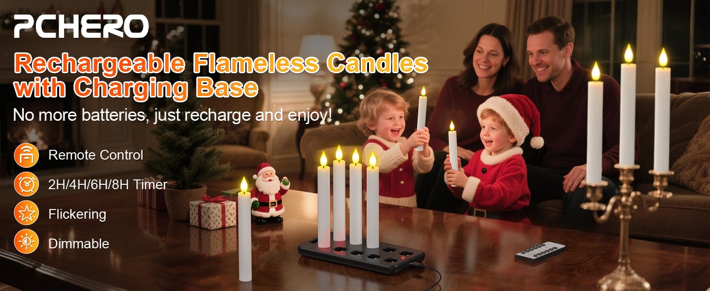 rechargeable taper candles battery operated