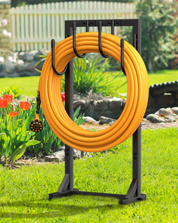 Yumatum Garden Hose Holder Reel, Upgraded Metal Hose Reels Holds 150ft Hose, Heavy Duty Freestand...
