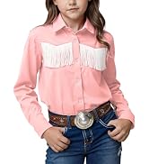 Noomelfish Womens Fringe Pearl Snap Western Shirt Long Sleeve Button Down Country Concert Nashvil...