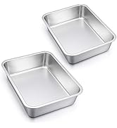 Roasting Pan with Rack Set, E-far 14 Inch Stainless steel Turkey Roaster with V Rack & Broil Rack...