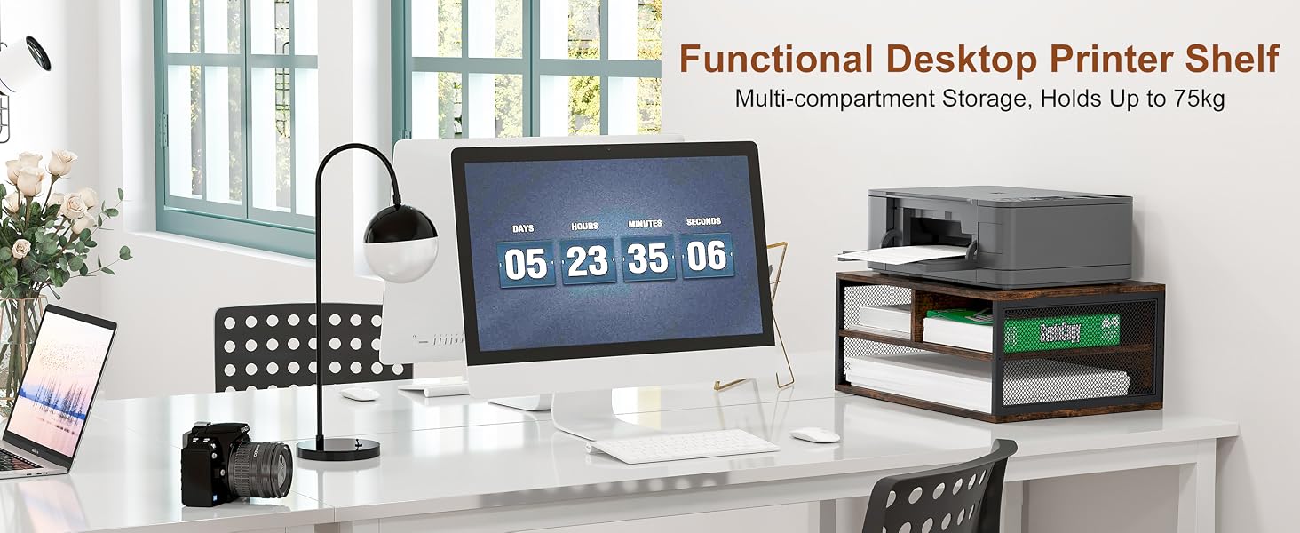 Functional Desktop Printer Shelf