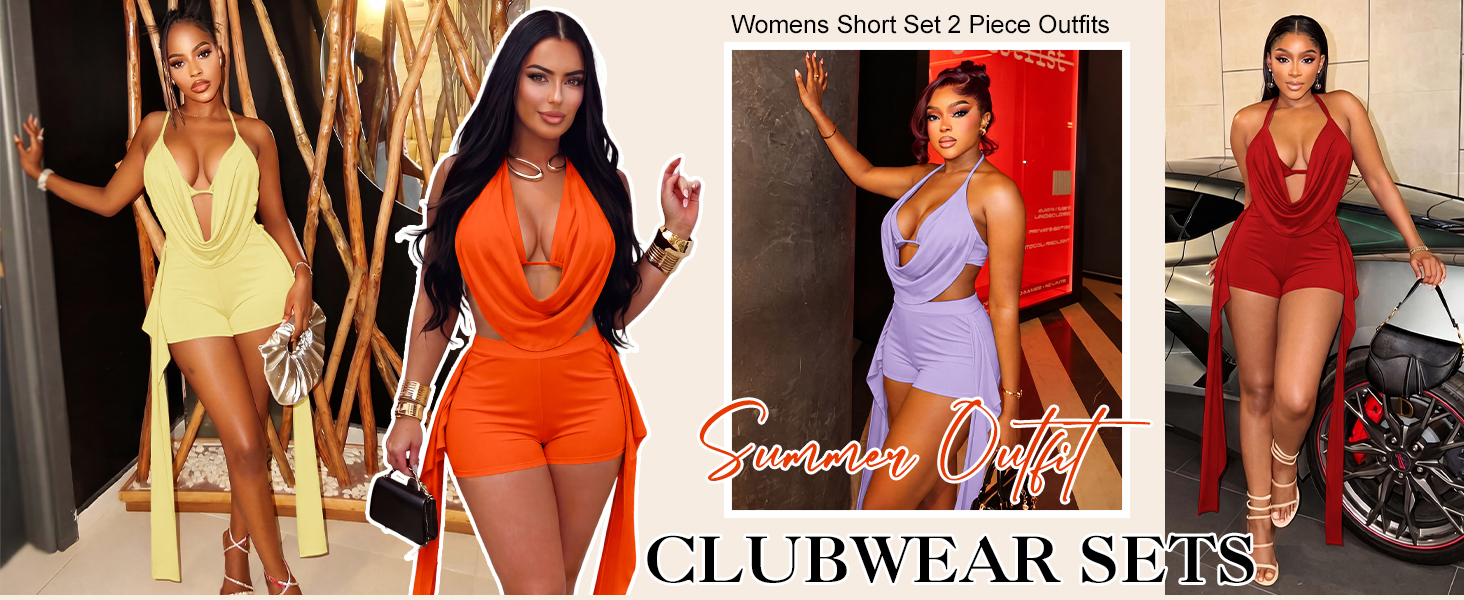 Women's Sexy 2 Piece Outfits Pants Sets for Going Out