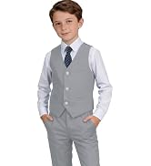 Boys Suit Kids Formal Easter Outfit Wedding Ring Bearer Suits for Boys Dress Vest Pants Set with ...