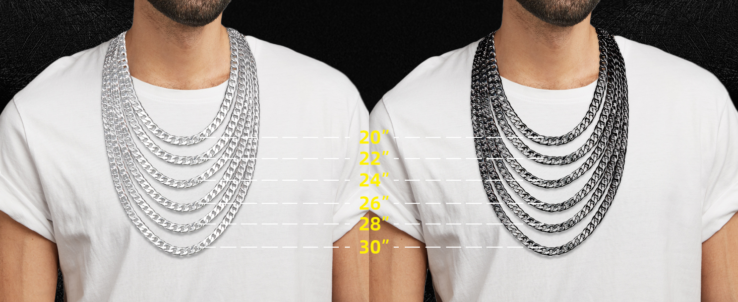 cuban chain size