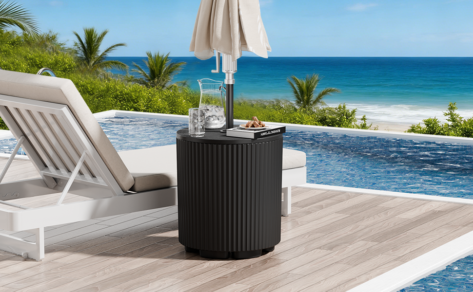 outdoor umbrella table
