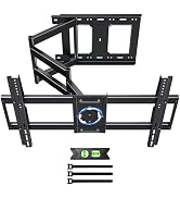 Mobile TV Stand Rolling TV Cart with Wheels for Most 32-86 Inch TV Stand with Double Wooden Shelf...