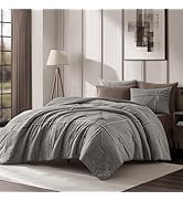 Wonderful Denim Blue Comforter Set King Size, Yarn Dyed Farmhouse Striped Cotton Lightweight Boho...