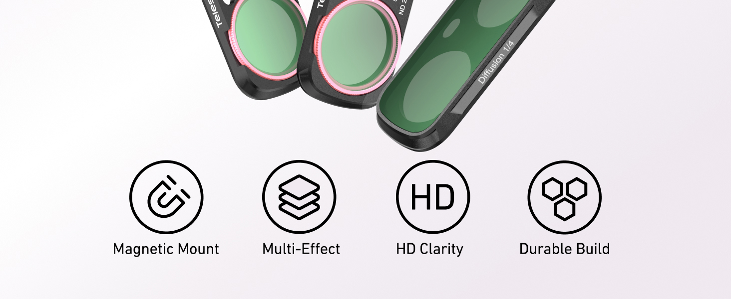 TELESIN CPL + VND + 1/4 Black Mist Filter Set for Insta360 Luna Ultra