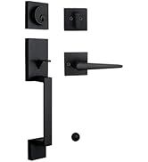 NEWBANG Exterior Double Door Lever Handleset,Solid Door Handle Lock Set (Keyed and Dummy Set) - M...