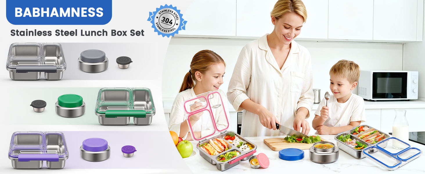 stainless steel lunch box Blue1