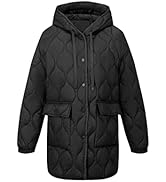 RISISSIDA Women Puffer Leather Jacket Hooded with Fur Collar 2022 Winter Fashion,Thicken Long Hea...