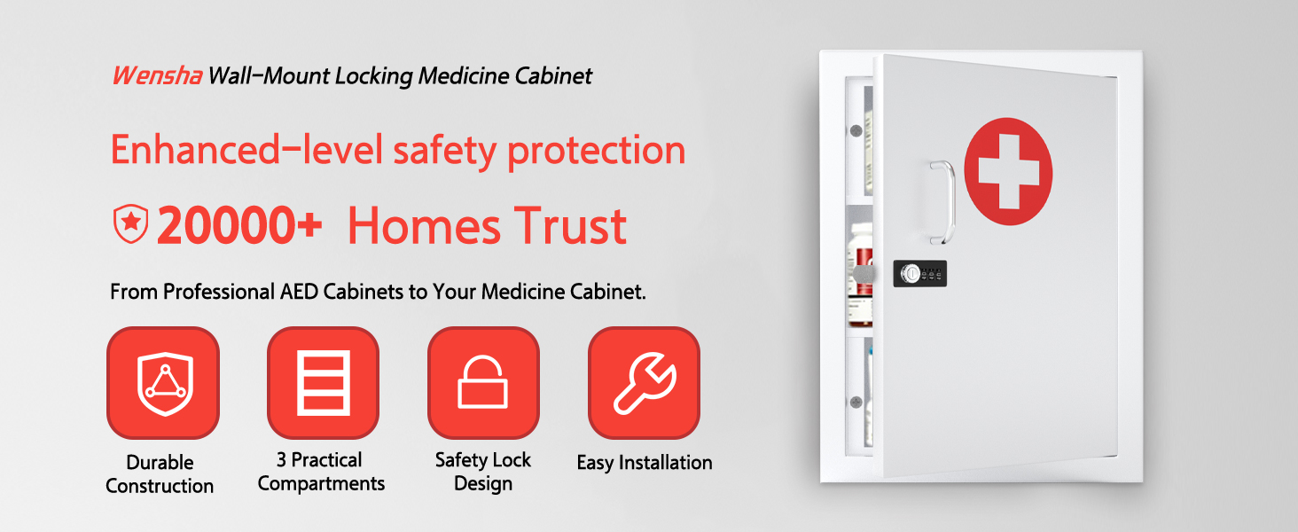 Wall-Mount Locking Medicine Cabinet