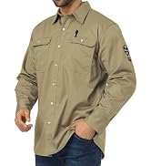 JKSafety 7.5oz FR Shirts for Men Women NFPA 70E 2112 ARC 2 Fire Resistant Welding Shirts FRC Long...