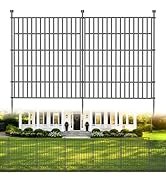 10 Panels No Dig Decorative Outdoor Garden Fence with Gate for Yard, 24 in(H) X 20 ft(L) Animal B...