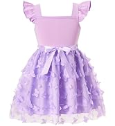 Little Girl Dresses Flutter Sleeve Tulle Tutu Dress Toddler Summer Clothes Kids Birthday Party Ou...