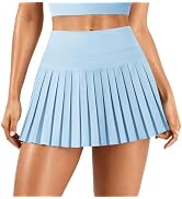 YEOREO Ease Womens Pleated Tennis Skirt Built in Shorts with Pockets 2 in 1 A-Line Skirt High Wai...