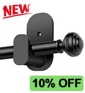 KAMANINA Black Curtain Rods for Windows 48 to 84 Inches (4-7ft) Heavy Duty Curtain Rods, 7/8 Inch...