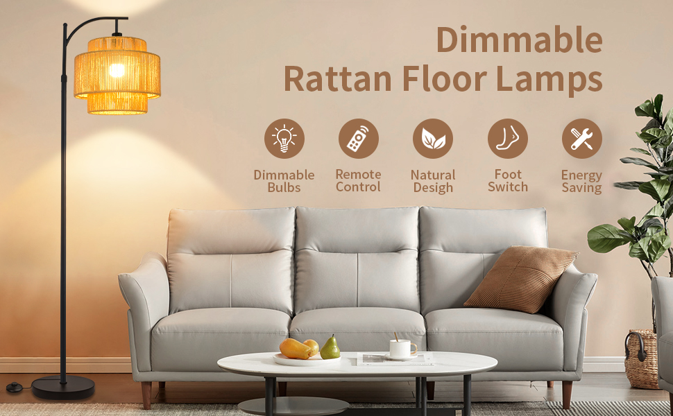 dimmable floor lamp with remote