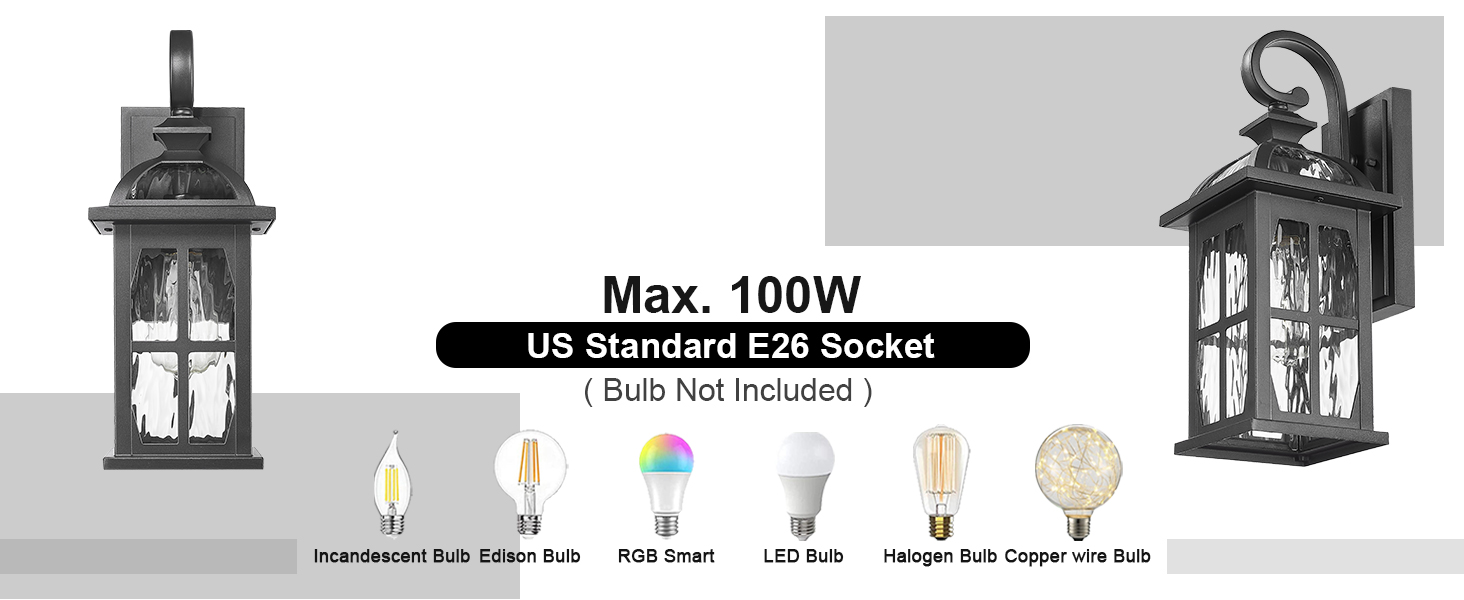 Black Outdoor wall Lighting