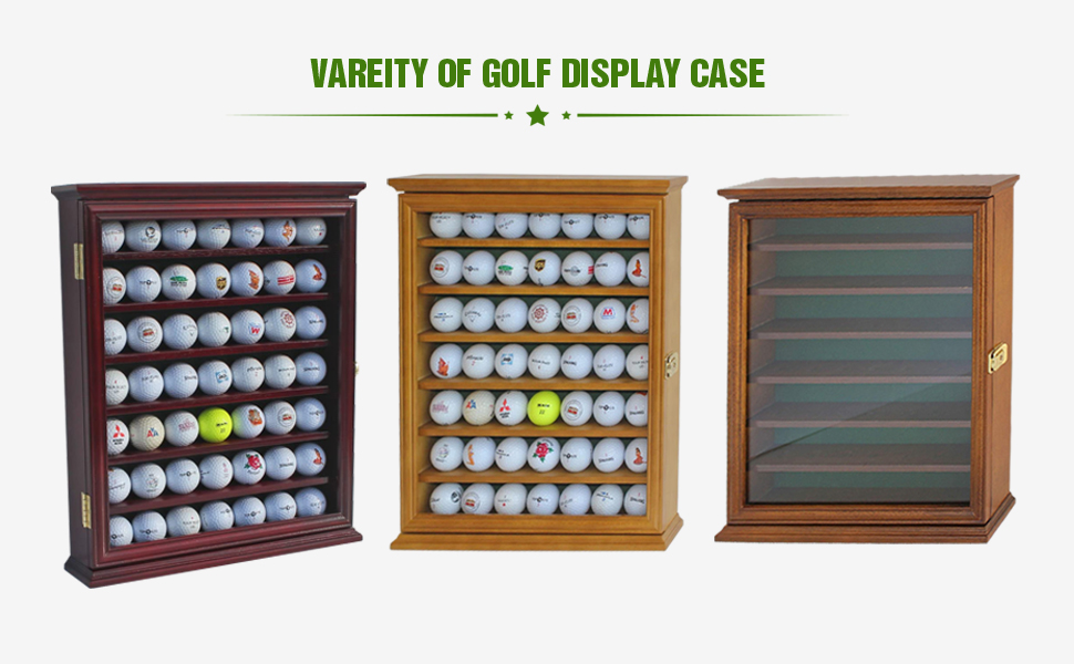 Golf Ball Display Case Cabinet Wall Rack Holder