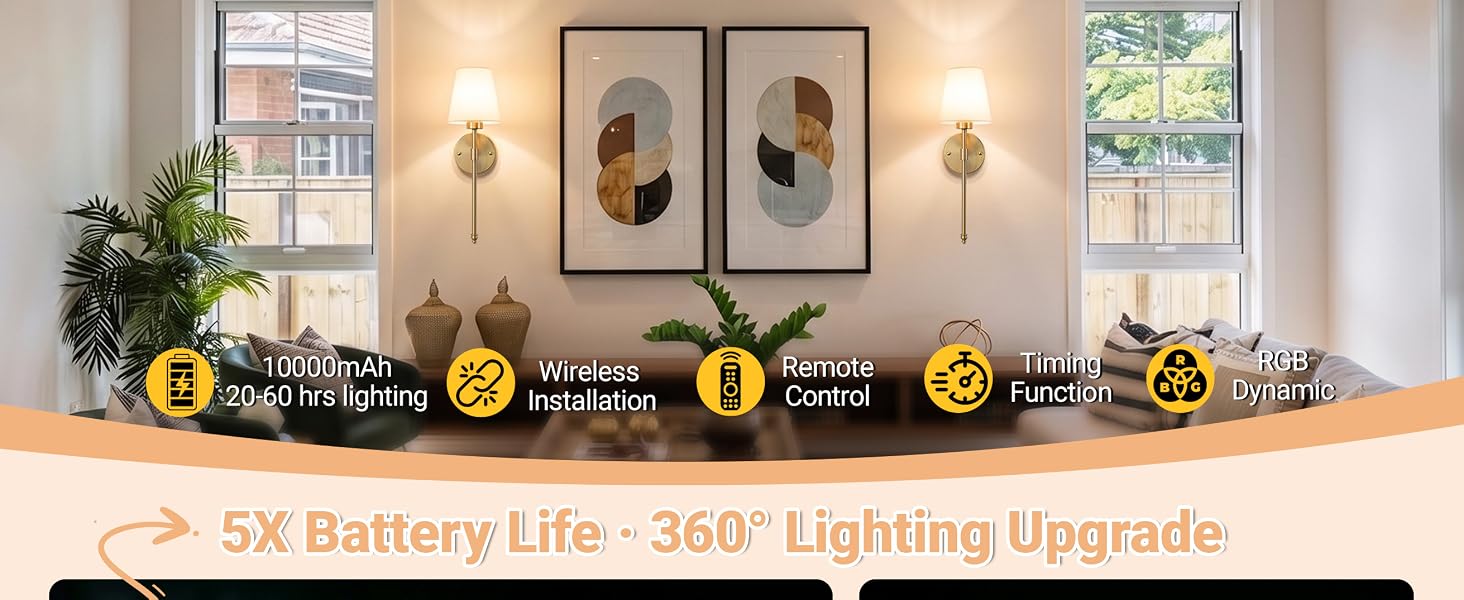 battery operated wall sconce