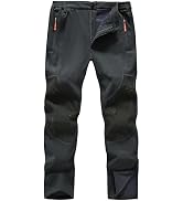 Zoofly Mens Winter Snow Pants Waterproof Thermal Fleece Lined Hiking Pants with Zip Pockets