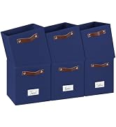 FinishingBo 6-Pack Storage Cubes with Handles & Label Holders Basket, Closet Cube Home Organizer ...