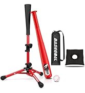 BaseGoal Baseball & Softball Batting Tee,Portable Hitting Tee,with Heavy Duty Base,Flexible Rubbe...