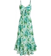 GRACE KARIN Women's Summer Sleeveless Maxi Dress V Neck Floral Wedding Guest Dress A Line Ruffle ...