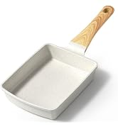 Non Stick Egg Pan - 3 Section Breakfast Frying Pan, 3-In-1 Divided Grill Pan with Heat-Resis...