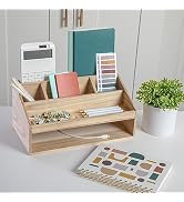 Martha Stewart Enzo Wooden Desk Drawer Organizer Set, Paulownia Wood Organizers in Various Sizes,...