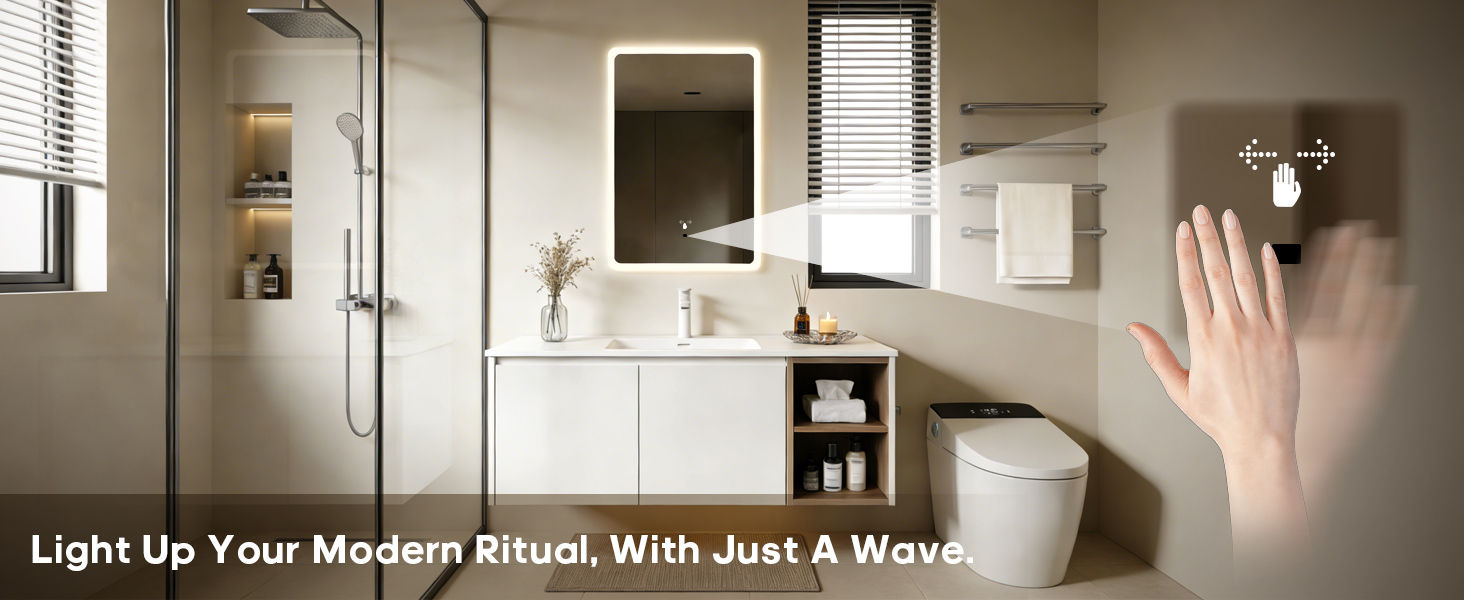 WARM&LOVE 16 x 24 Inch LED Bathroom Mirror