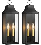 APOTO Dusk to Dawn Outdoor Post Lights, LED Waterproof Lamp Post Light Fixture with Crystal Glass...