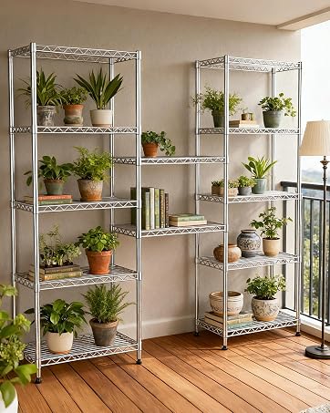 2 shelf metal storage rack