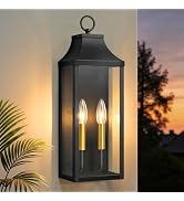 APOTO 2-Pack 24" Large Outdoor Wall Lights,E12 Black Exterior Light Fixture Wall Mount, Farmhouse...