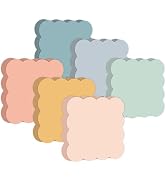 JarThenaAMCS 18 Pack Scalloped Sticky Notes Memo Pads 3 Inch Colorful Boho Wavy Self Adhesive Not...