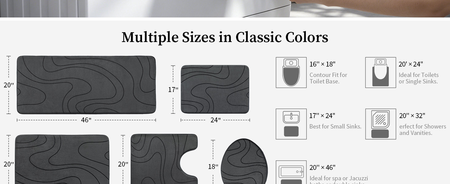 Memory Foam Bathroom Rug Set