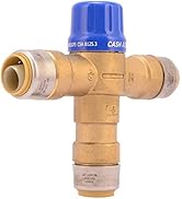 Cash Acme 3/4 Inch Tank Booster Water Heater with Thermostatic Mixing Valve, Temperature Gauge, C...