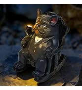 SOWSUN Solar Garden Statue Elephant, Miniature Outdoor Decor with Solar Lights for Patio Yard Law...