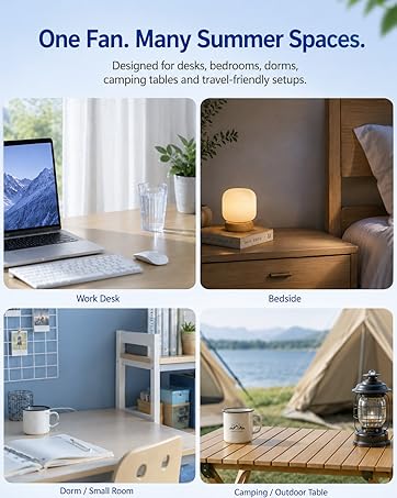 2026 New 4-in-1 Portable Air Conditioner, Sound ≤30dB Mini AC Unit, 12H Runtime, 1000ML Evaporati...