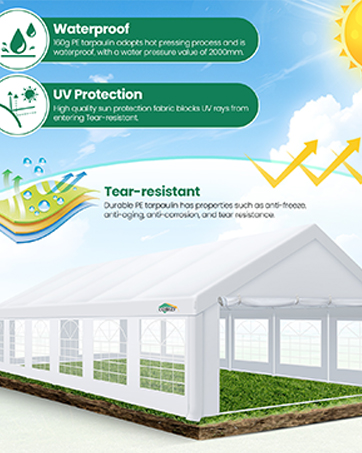 COBIZI Carport Canopy 12x20 Heavy Duty Car Tent Garage, Galvanized Frame Car Canopy Outdoor Shelt...
