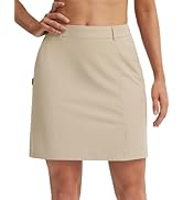 baleaf Women's 17" Golf Skirts 3 Pockets High Waisted Stretchy Tennis Athletic Skorts Workout Run...