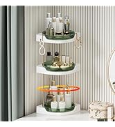 akinbas 3 Tier Corner Bathroom Counter Organizer 360° Rotating Countertop Perfume Tray and Vanity...