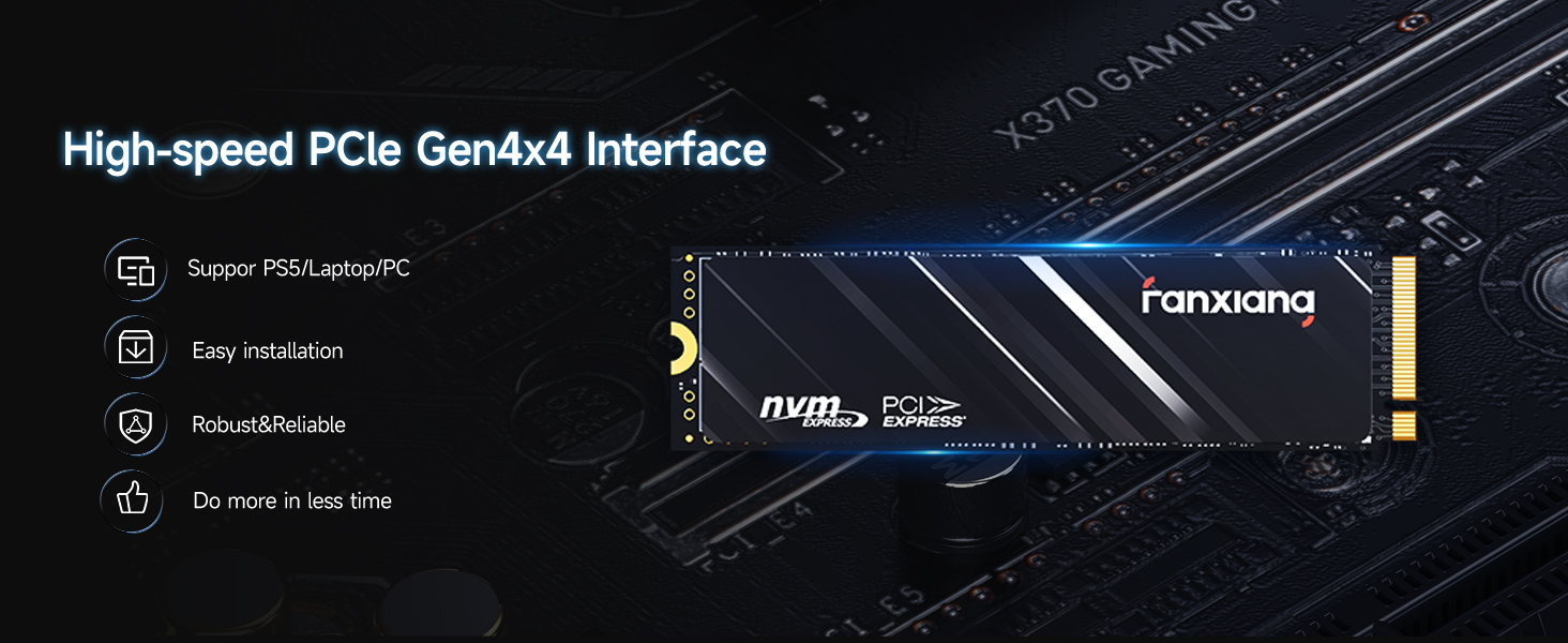 PCIe Gen4 SSD 500GB capacity, 4700 MB/s read speed, and 1700 MB/s write speed