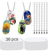 18 pcs Sublimation Dog Tags Blanks,Sublimation Necklace Blank Metal Sublimation Tag Pendants Doub...