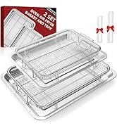 Air Fryer Pans for Oven, Oven Air Fryer Basket and Tray with 30 PCS Parchment Papers, DEGOVIN Cri...
