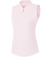 M MAELREG Women's Golf Sleeveless Shirts Quarter Zip Up Tennis Collarless Tank Tops Quick Dry Lig...