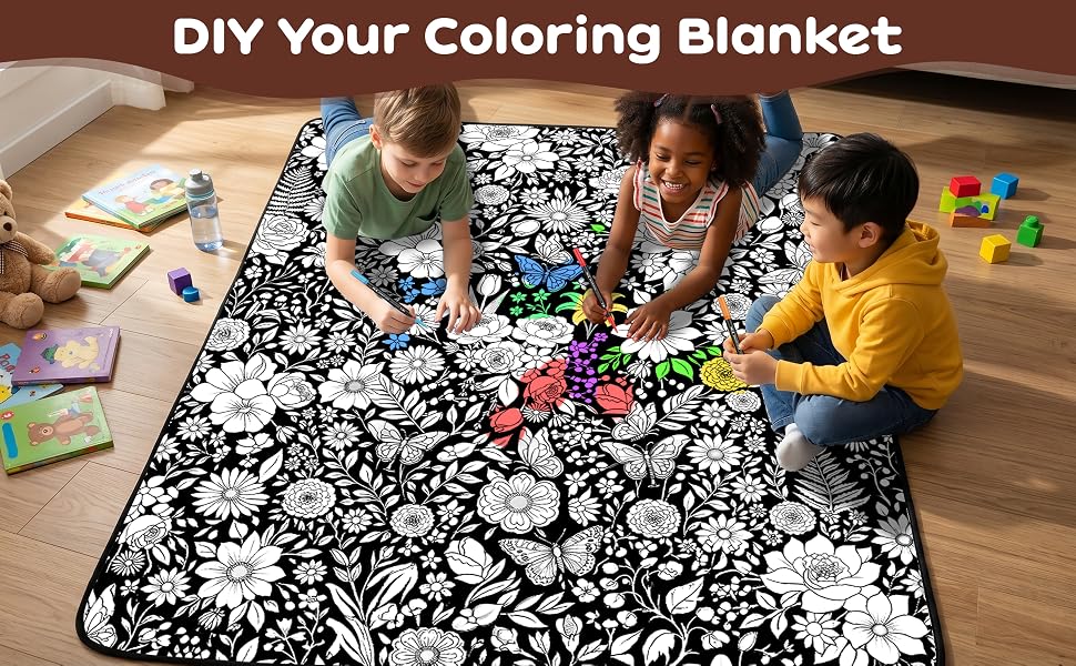 Flower Theme Color Blanket
