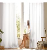 NICETOWN Grommet Off White Sheer Curtains 84 inches Long 2 Panels for Living Room, Non-See-Throug...