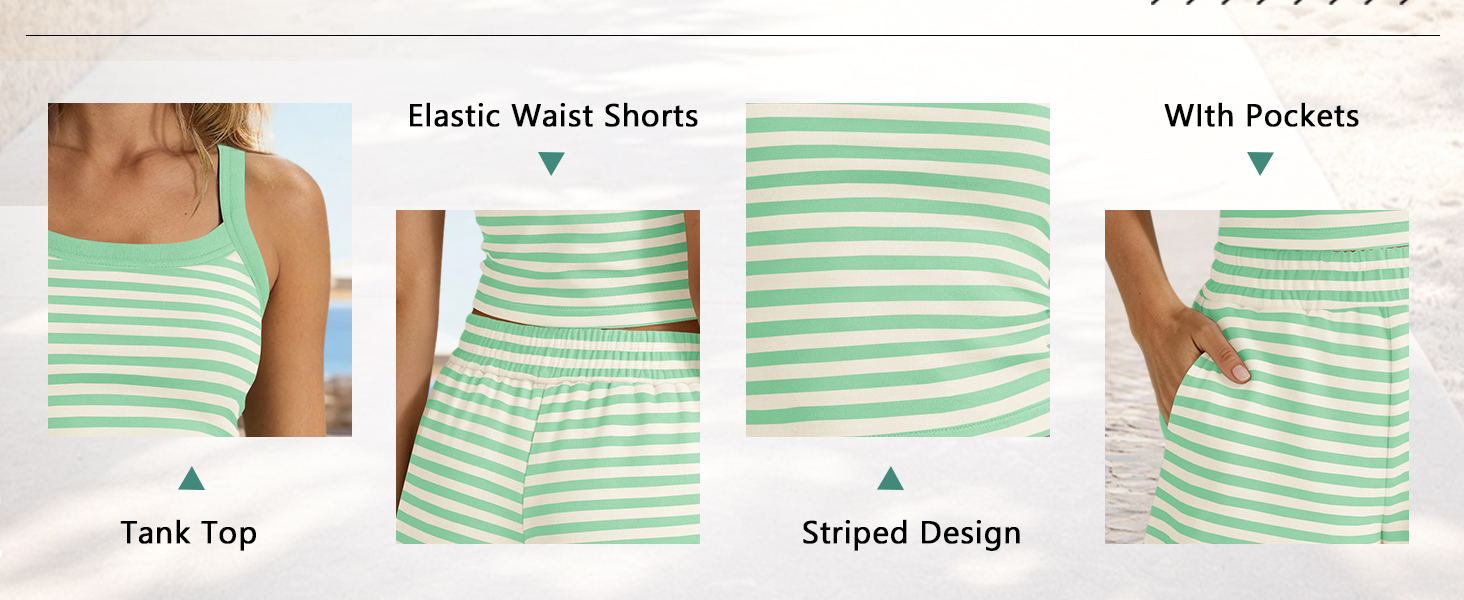 Womens Striped Lounge Set